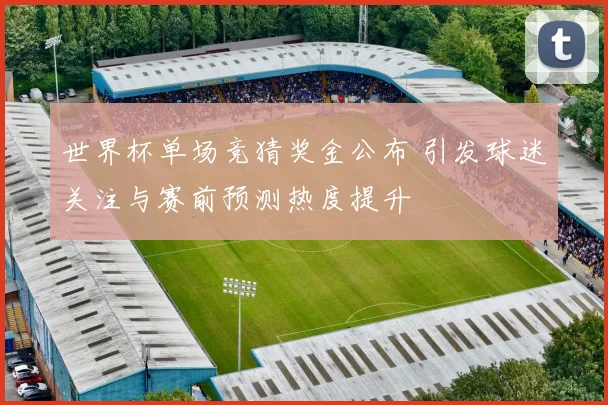 世界杯单场竞猜奖金公布 引发球迷关注与赛前预测热度提升